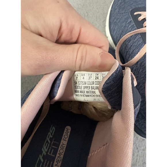 Skechers D'Lites Shoes Womens Size 7W Blue Wide Memory Foam Athletic Sneakers - Picture 6 of 7